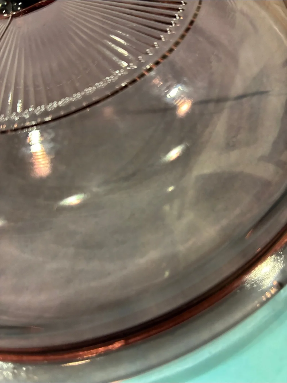 Pyrex Cranberry/Pink Glass Casserole Lid with Knob v 1-5c